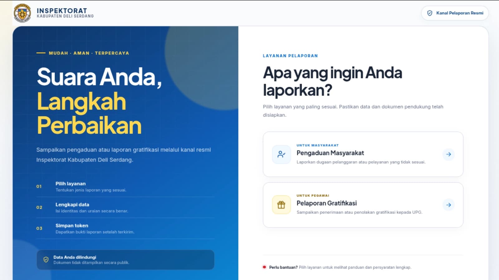 Form Pengaduan Gratifikasi — Website
